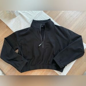 Black P’Tula Active Crop 3/4 zip size Small